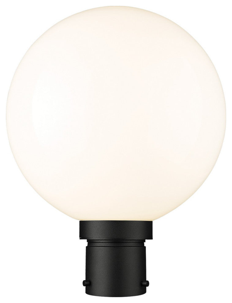 Zlite 597PHB-BK 1-Light Outdoor Post Mount Fixture, Opal