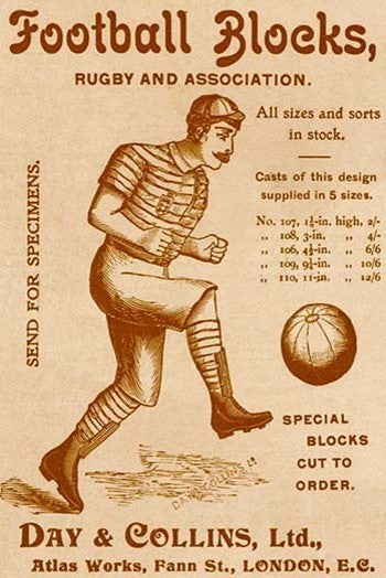 Football Blocks, Rugby and Association- Framed Paper Poster 20" x 30"