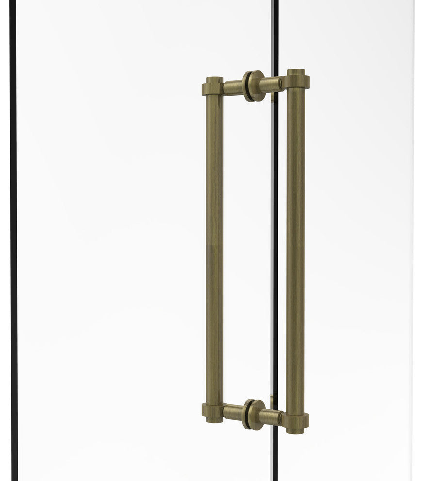 Contemporary 18" Back to Back Shower Door Pull, Antique Brass