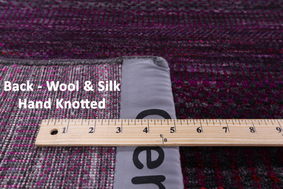 11' Square Wool and Silk Super Savannah Gabbeh Hand-Knotted Rug Q8988