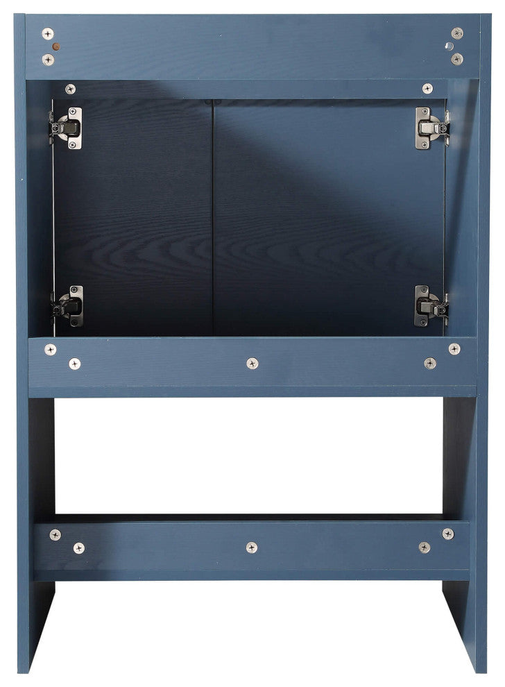 Phoenix Bath Vanity With Ceramic Sink - Full Assembly Required, Navy Blue, 24 Inch