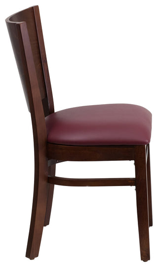 Restaurant Tables and Chairs, "Lexington" Solid Wood Dining Chairs, Walnut Burg
