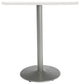 KFI Mode 36" Square Top Breakroom Table White Round Silver Base Bistro Height