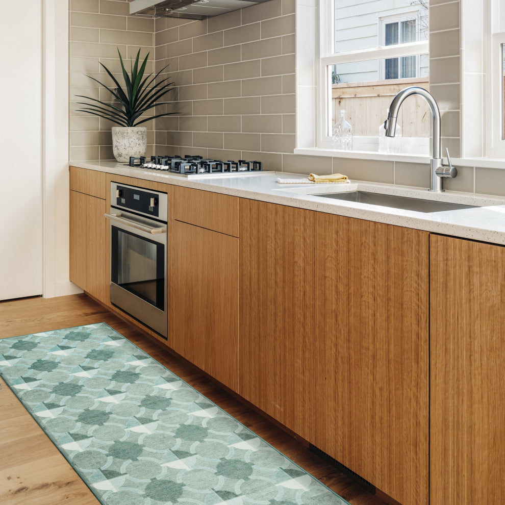 My Magic Carpet Washable Rug Dula Light Sage Green, 2.5' X 7'