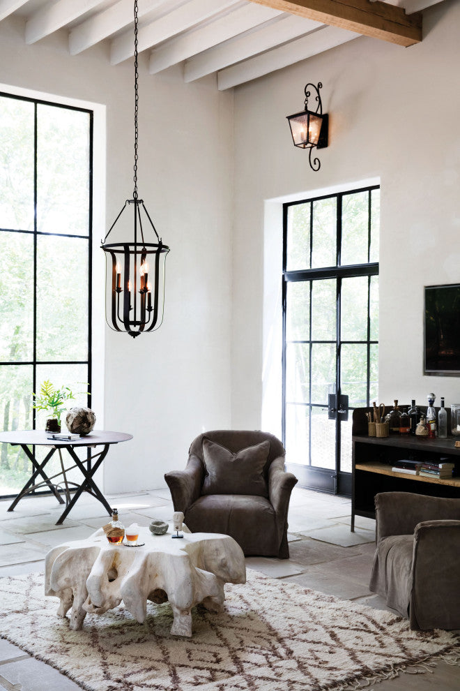 Hinkley Trellis Extra Large Wall Mount Lantern With Scroll, Aged Zinc
