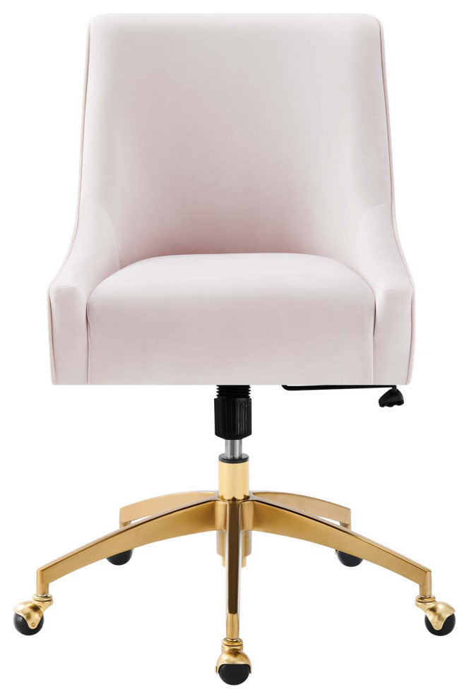Computer Work Desk Chair, Pink, Velvet, Modern, Home Business Office Furniture
