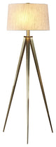 Artiva USA Hollywood 63" LED Tripod Floor Lamp With Dimmer, Antique Satin Brass