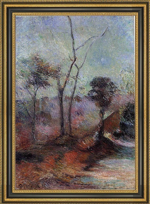 Paul Gauguin Landscape - 18" x 27" Framed Premium Canvas Print