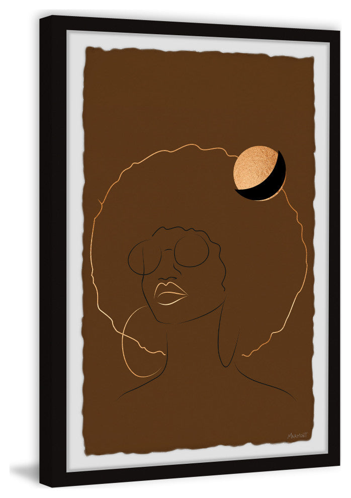"Cool Afro Outline" Framed Painting Print, 20x30