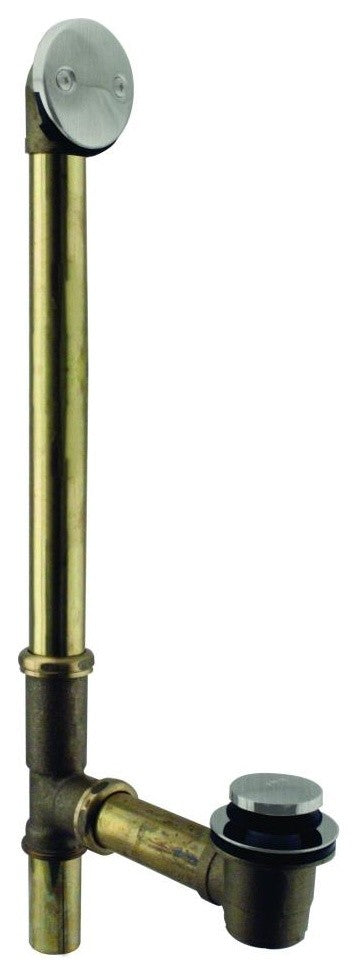 Tip Toe Bath Waste - 22" Make-Up, 20 Ga. Tubing In Oil Rubbed Bronze, Satin Nickel