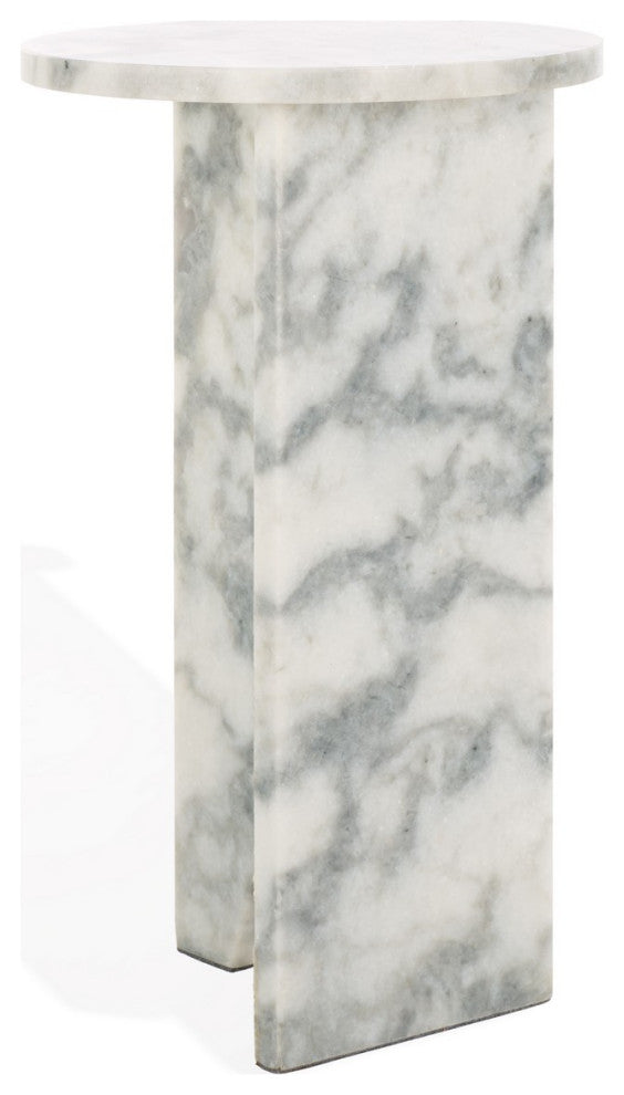 Safavieh Couture Devlin Marble Drink Table, White