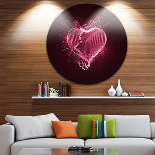 Happy Valentine's Day, Abstract Digital Art Round Wall Art, 38"
