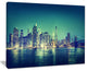 "New York City" Panorama Night Concept Cityscape Canvas Print40"x30"