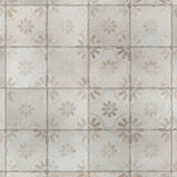 Kings Blume Encaustic Ceramic Floor and Wall Tile, White