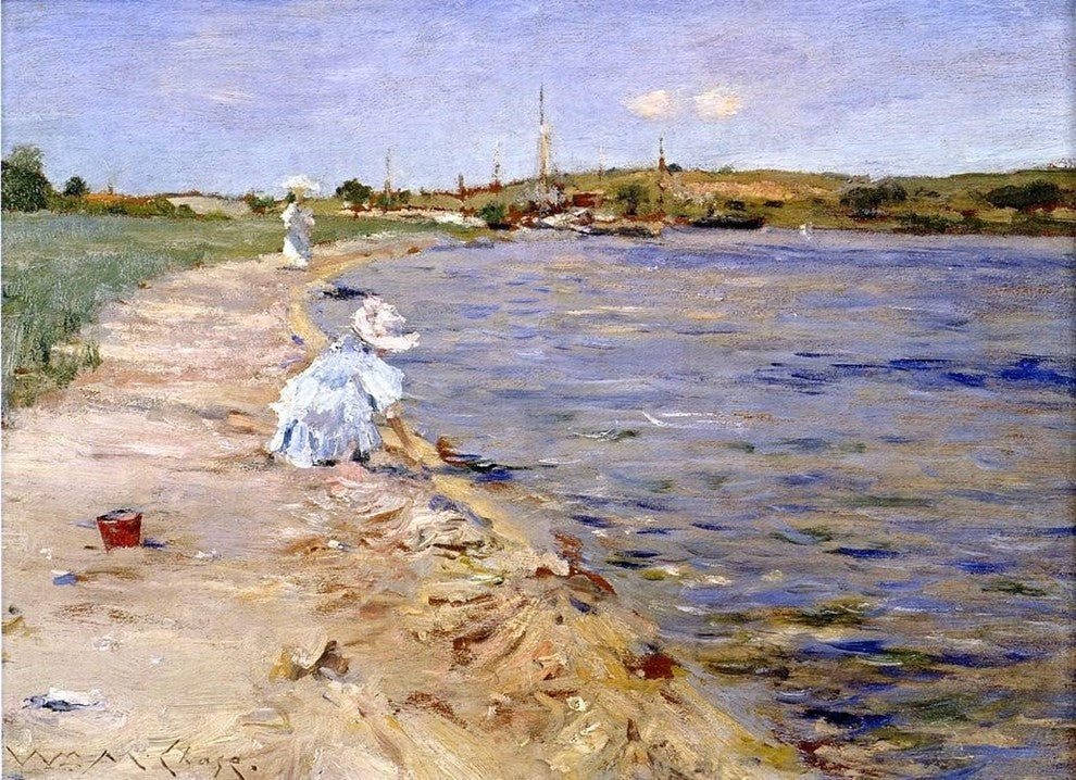William Merritt Chase Beach Scene, Morning at Canoe Place Wall Decal