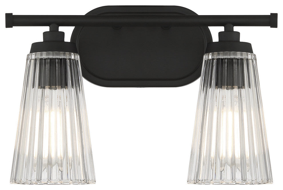Chantilly 2-Light Bathroom Vanity Light, Matte Black