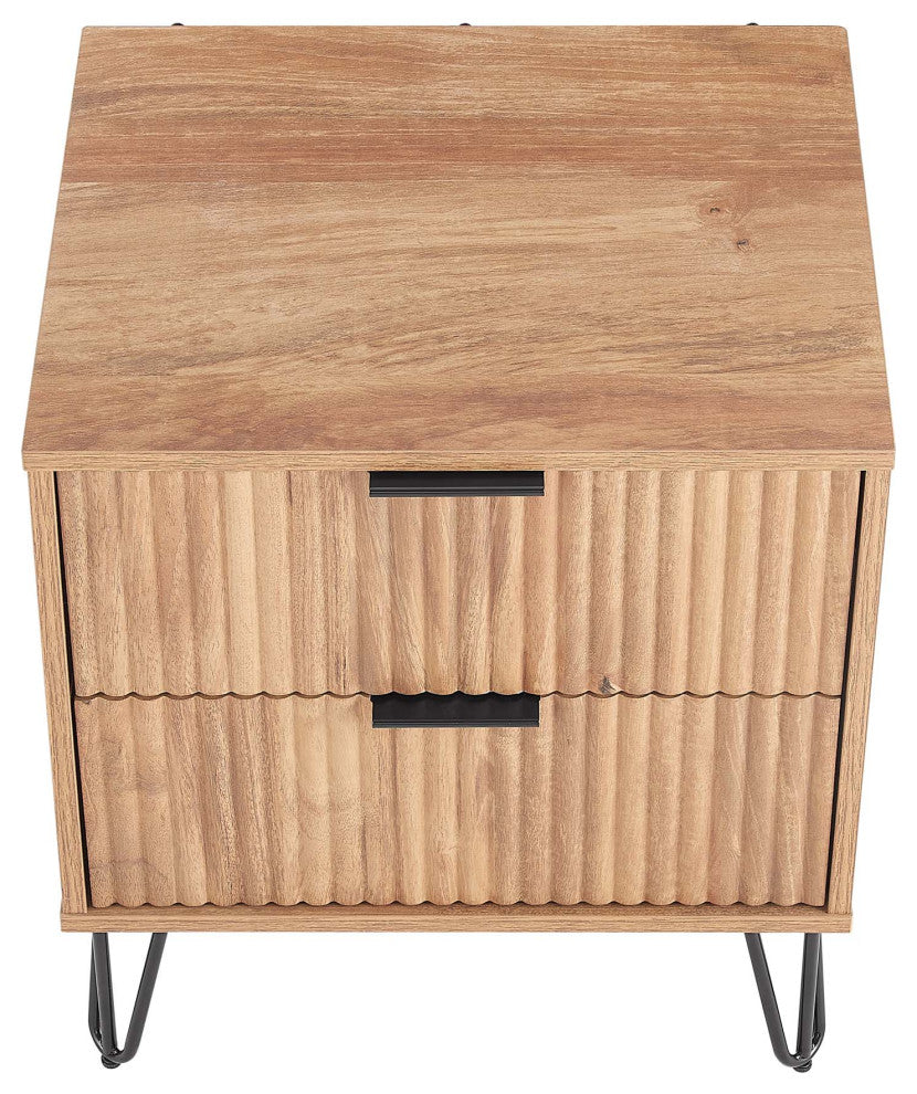 Manhattan Comfort Dumbo Nightstand, Golden Brown