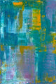 "Blue & Gold" Painting Print on Wrapped Canvas, 16"x24"
