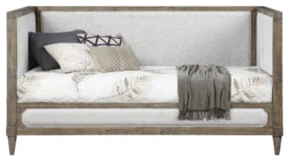 39710 Twin Daybed, Tan Fabric & Salvaged Natural Finish, Artesia