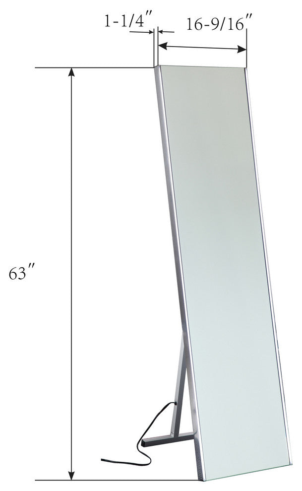 Vanity Art LED Lighted Floor Mirror With Sensor Switch