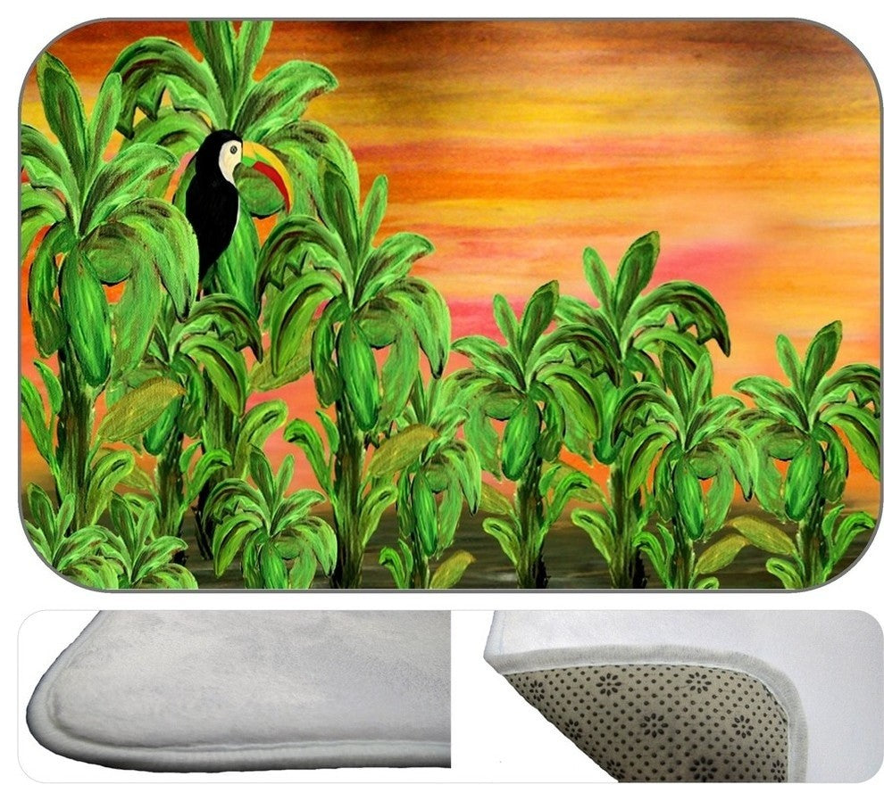 Toucan Banana Plush Bath Mat, 30"x20"