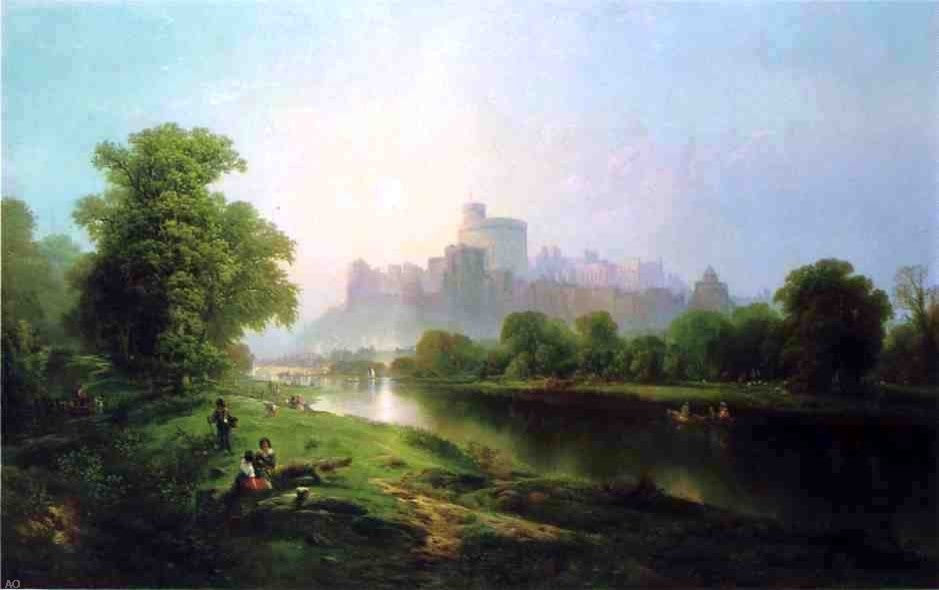 Edward Moran Windsor Castle, 18"x27" Wall Decal