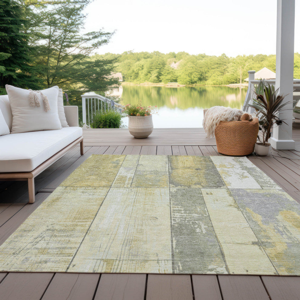 Machine Washable Indoor/Outdoor Chantille ACN1877 Gold 2'6" x 3'10" Rug