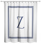 Navy and White Monogrammed Shower Curtain, Z