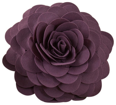 Circular Multicolor Flower Decorative Round Throw Pillow, Violet