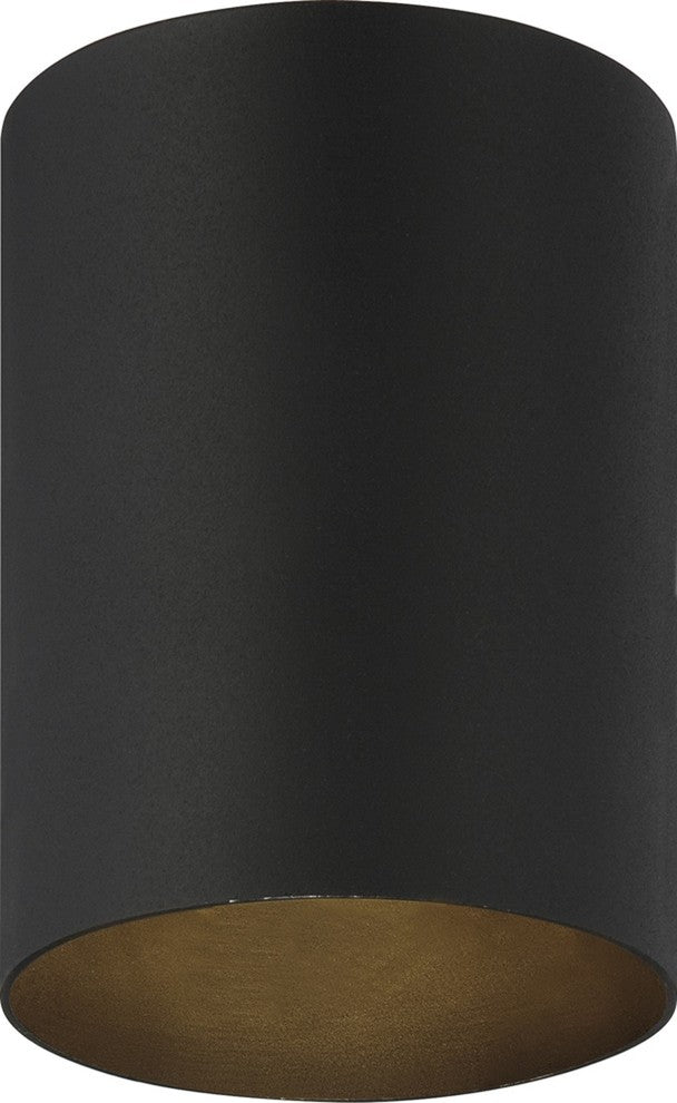 1-Light Black Exterior Flush Mount