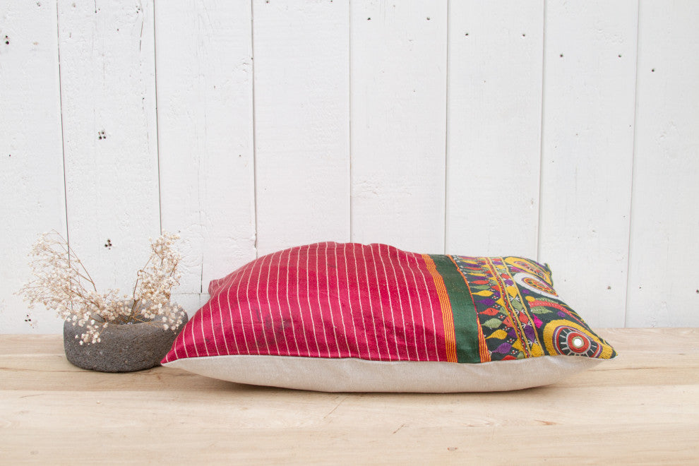 Amelia Antique Mashru Tribal Pillow