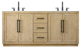 Home Living 72" Double Bathroom Vanity, Linen Oak