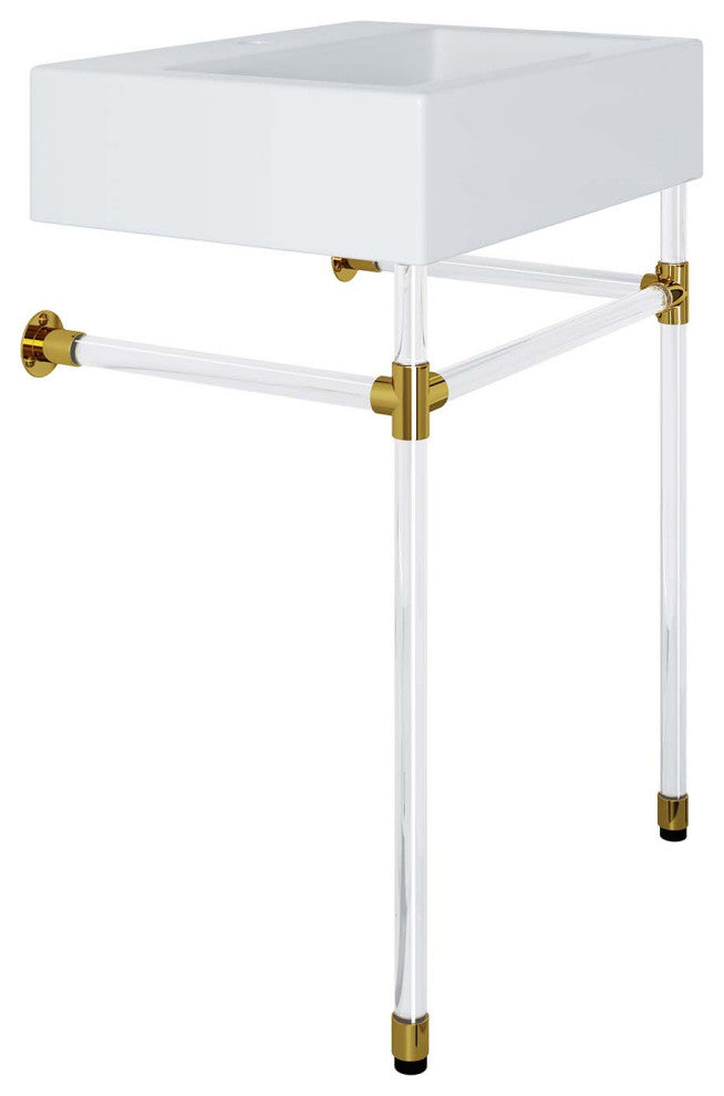 Redeem 24" Acrylic Wall-Mount Bathroom Vanity, Clear White