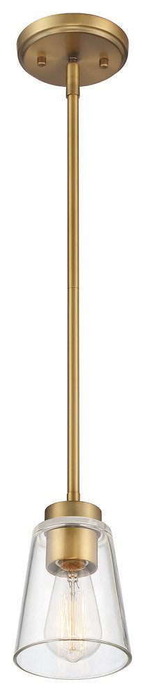 Calhoun 1-Light Warm Brass Small Mini-Pendant