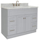 Ariel Hamlet 43" Rectangle Sink Bath Vanity, 1.5" Carrara Marble