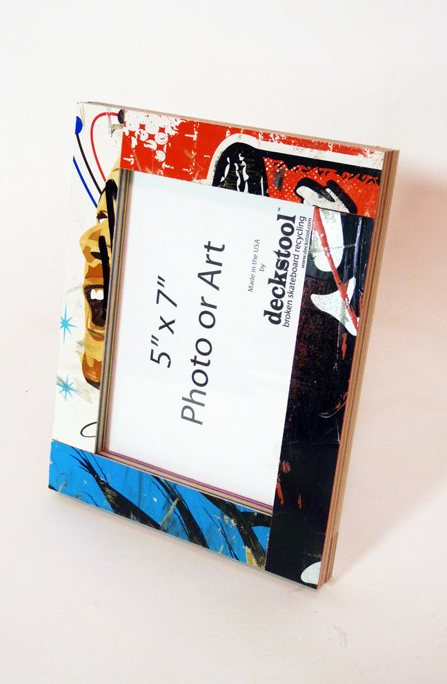 Recycled Skateboard Picture Frame for 5x7 Photo or Art by Deckstool
