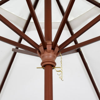 9' Square Push Lift Wood Umbrella, Olefin, Teak