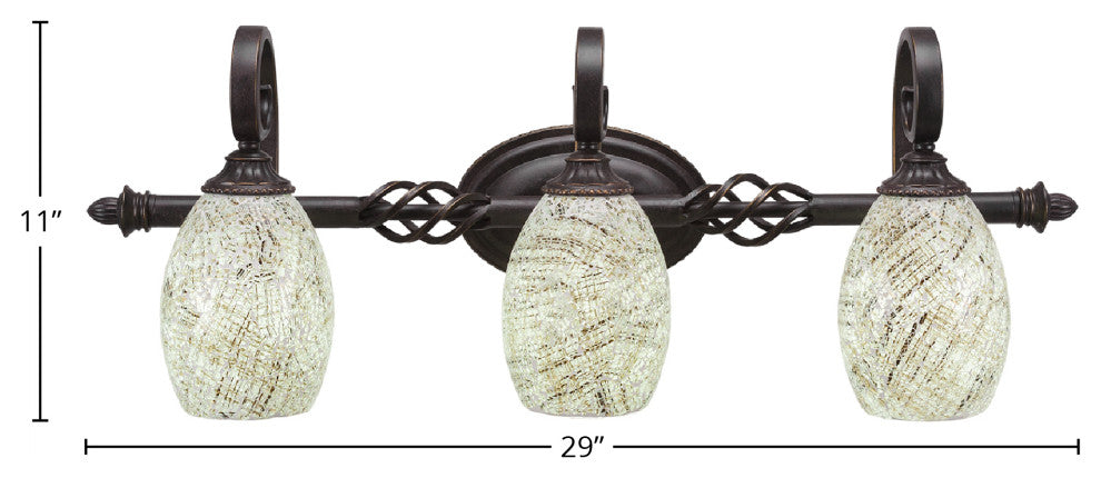 Elegante 3-Light Bath Bar, Natural Fusion
