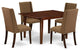5Pc Dining Set - 4 Parson Chairs, Butterfly Leaf Table, Mahogany Finish