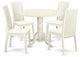 5 Pc Dublin Kitchen Table Set -Dining Table And 4 Wood Seat Kitchen Chairs
