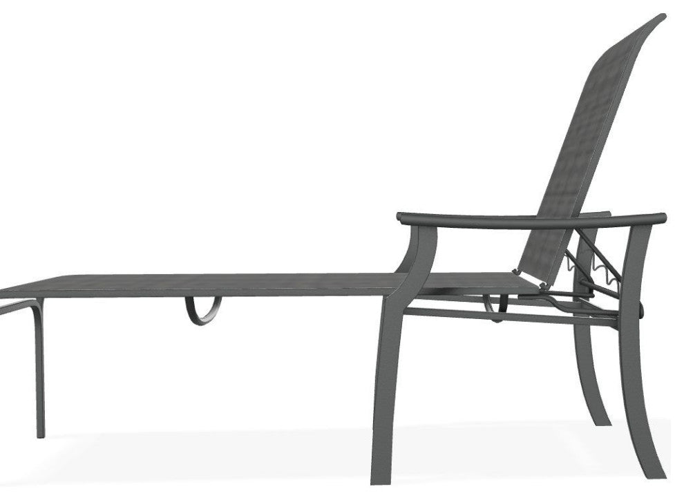 St. Catherine Sling 4-Position Outdoor Chaise Lounge, Destiny Steel/Graphite