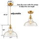 3 Pack Industrial Clear Glass Pendant Lights, Brass