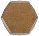 Spofford Modern Hammered Iron Geometric Side Table, Brushed Antique Gold