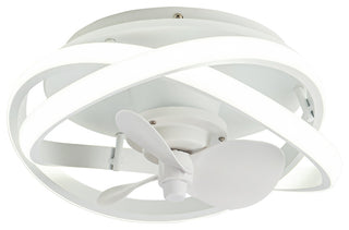 12.5-inch Modern White Small LED Flush Mount Ceiling Fan