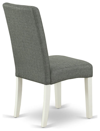 5Pc Dining Set, 4 Chairs, Butterfly Leaf Dining Table, Linen White