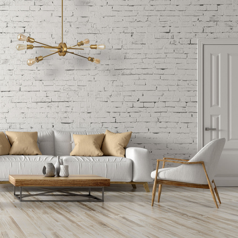 Nebraska Transitional 6 Light Aged Brass Metal Pendant