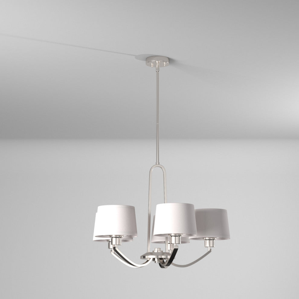 Studio 5-Light Chandelier, Satin Platinum