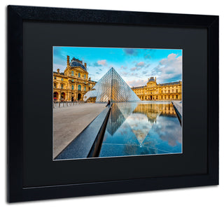 Symetrie du Louvre' Matted Framed Canvas Art by Mathieu Rivrin