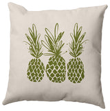 18" x 18" Pineapples Decorative Throw Pillow, Olive