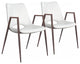 Set of Two White Retro Modern Funk Dining Chairs